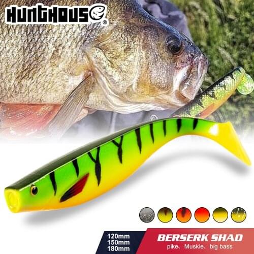 HUNTHOUSE big soft fishing lure teeze pro shad lure 120 150 180mm berserk sea fishing bass decoy for fishing pike zander