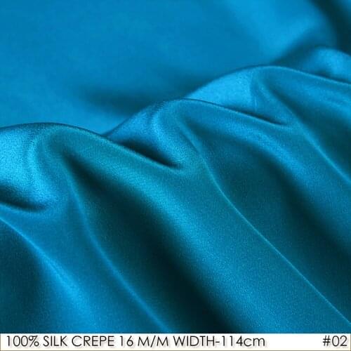[Clearance Sale]SILK CREPE DE CHINE 114cm width 16momme/100% Pure Mulberry Silk Matt Color Women Evening Dress Fabric
