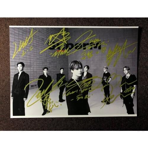 Hand signed SuperM autographed group photo KAI TEN LUCAS MARK BAEKHYUN 5*7 9N