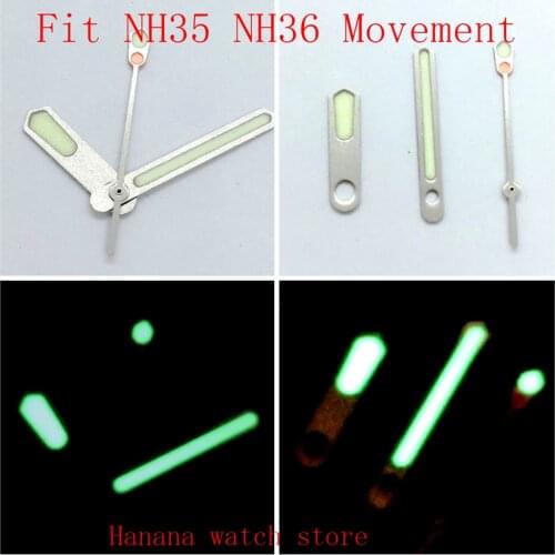 Watch Hand for NH35 NH36 Movement C3 Green Super Luminous Automatic