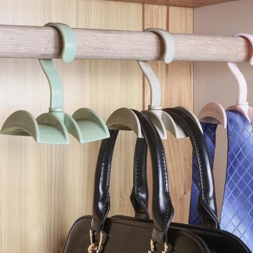360-degree Rotation Closet Organizer Rod Hanger Handbag Storage Purse Hanging Rack Wardrobe Holder Hook Bag Clothing Hanger
