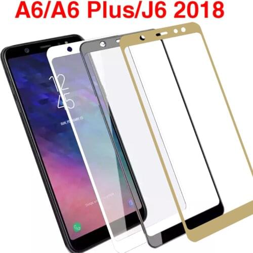 Protective Glass on the For Samsung Galaxy A6 Plus J6 2018 Tempered Glas Screen Protector Full Cover verre tremp j a 6 j62018