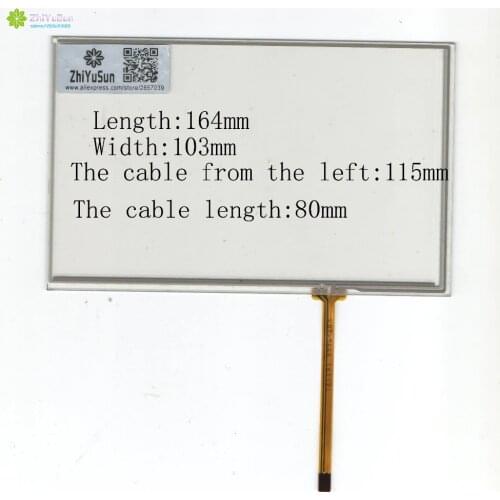 ZhiYuSun KDT5666 164mm*103mm 7inch 4lines NEW touch screen panel TOUCH glass sensor 164*103 for DVD car touch screen