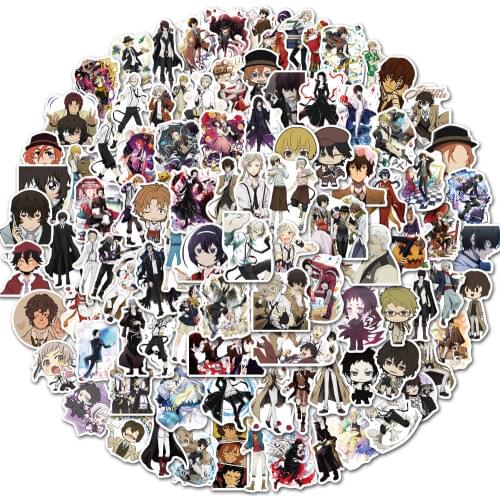 25/50/100pcs Bungo Stray Dogs Japanese anime Stickers For Motorcycles Water cups Furniture Childrens toys Luggage Skateboards