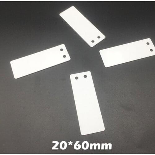 100pcs/Lot 20x60mm 20*60 (W*L) PVC Rectangle 2 holes Printer Blank Label Brand Identified Mark Cable Tag