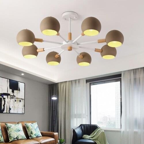 3/6/8 Grey White Khaki Chandelier Home Living Room Bedroom Study Room Restaurant Lights Business restaurant cafe office lighting