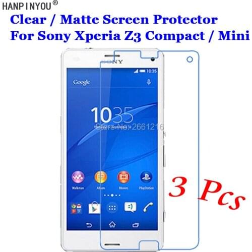 3 Pcs/Lot For Sony Xperia Z3 Compact Z3 Mini D5803 D5833 M55W HD Clear / Anti-Glare Matte Front Screen Protector Touch Film