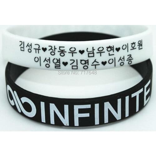 300pcs KPOP INFINITE wristband silicone bracelets free shipping by FEDEX