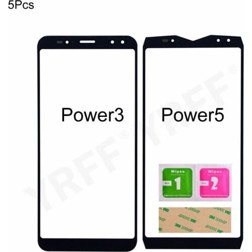 5Pcs For Ulefone Power 3 / 5 Front Glass Panel (No Touch Screen) Outer Glass Cover Assembly Parts Replacement