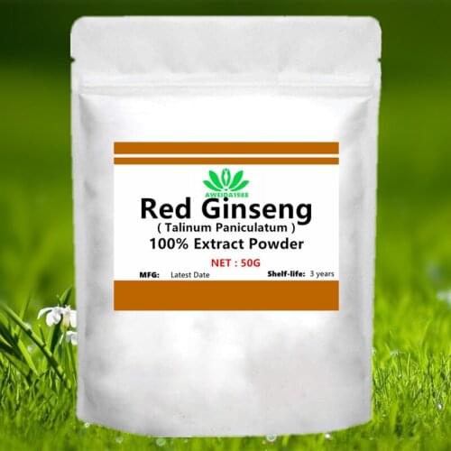 50-1000g 15 Years-Red Ginseng Extract Powder,Talinum paniculatum Powder,enhance resistance,calming the mind,tonifying brain