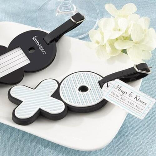 FREE SHIPPING "Hugs & Kisses From Mr. & Mrs." Love-Filled Luggage Tag PVC Luggage Tag Rubber Luggage Tag 25pcs/lot