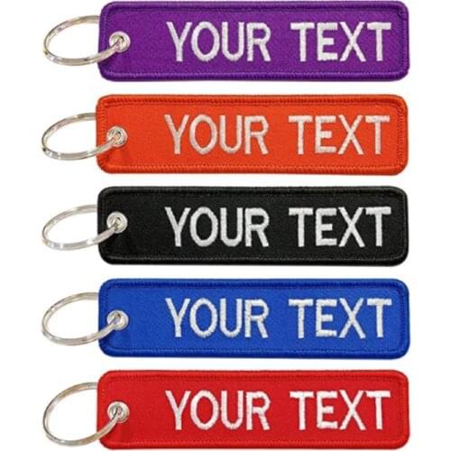 Custom key chain Customized key chain embroidery double-sided 12*3cm personalized outdoor climbing club tell me your text