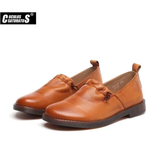 Cuculus 2021 New Fashion First Genuine Leather Women Shoes Spring Short Heels Pumps Autumn Casual Sneakers Shoes Woman