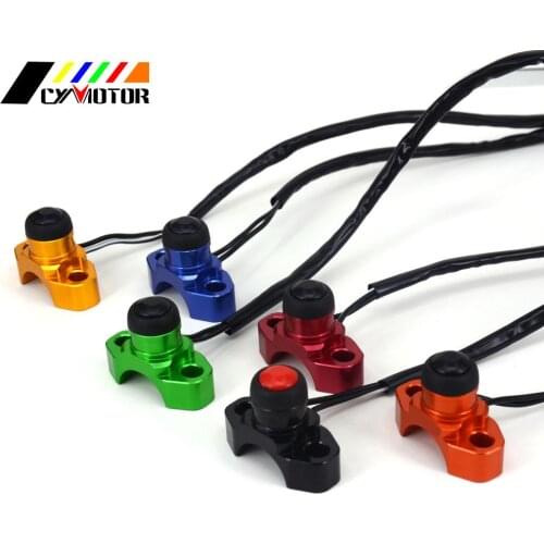 For KTM HONDA YAMAHA YZF WRF CRF EXC XCF 125 250 Motorcycle CNC Universal 22mm Handlebar Switch Button With Rotating Bar Clamp