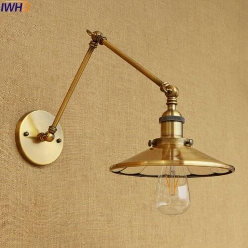 IWHD Gold Copper LED Edison Wall Lamp Retro Loft Industrial Swing Long Arm Wall Light Fixtures Sconce Wandlampen Vintage