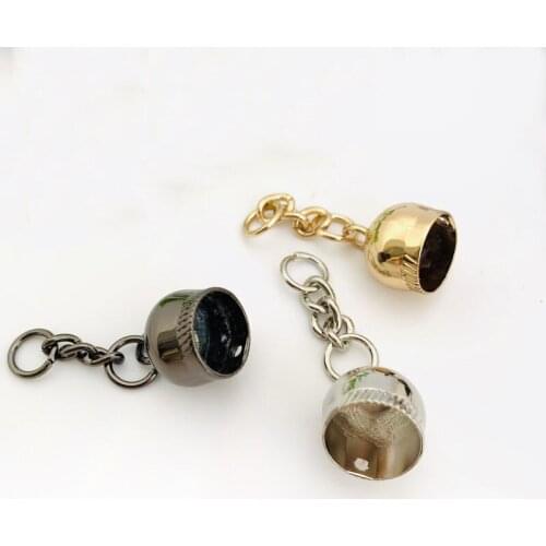 2pcs Fashion Metal Pendant Tassel Bell Cap Decorative Chain for Handbag Shoulder Bag Purse Hardware Accessories DIY 3 Colors