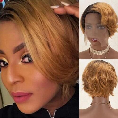 Short Wig Human Hair Wigs Pixie Cut Wig Natural Bob Lace Front Human Hair Wig Glueless Cheap Human Hair Wig With Free Shipping
