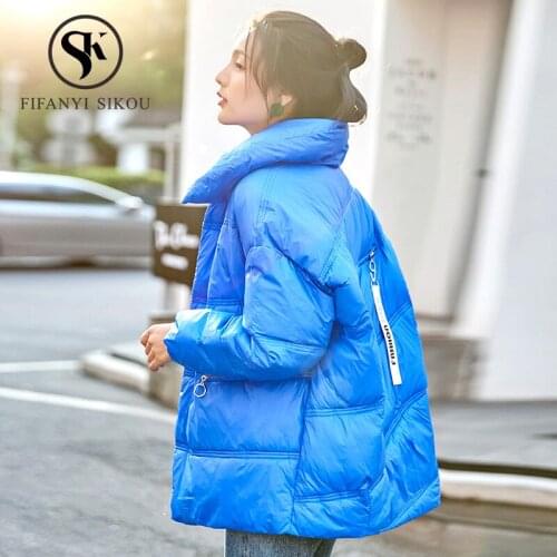 2019 Fashion Winter Cotton Padded Coat Women Loose Zipper Pocket Casual Outwear Jackets Thick Warm Parka Womens Winter Jacket