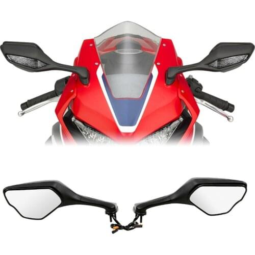 Motorcycle Rear View Mirrors w/ LED Turn Signals For Honda CBR1000RR 2017-2019 2018