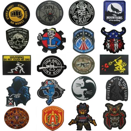 Badges Embroidery Patch Military Tactical Armbands Hook Patches Clothes Accessories for Backpacks Caps Hats Vests Bags