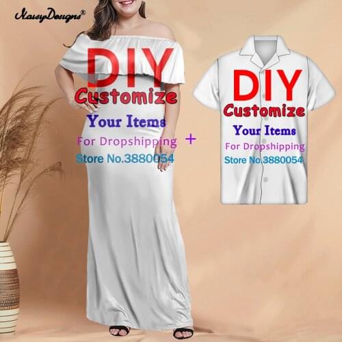 Noisydesigns Customize Image Trend Sexy Woman 2021 Dress With Shirt Set One Shoulder Office Ladies Summer Beach Dropshipping