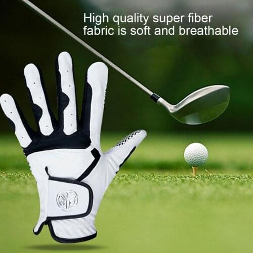 A Golf Glove Mens Super Soft Fiber Breathable Microfiber Silicone Non-slip Golf Particles Cloth Equipment Wear-resistant T4X4