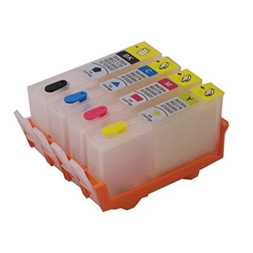 Empty Refillable Inkjet Cartridge For HP 364 For HP364 Compatible for C5380 C6380 D5400 7510 Printer (Black Cyan Magenta Yellow)