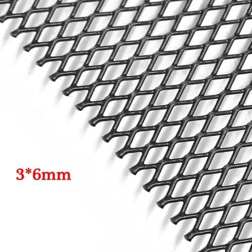 Front Bumper Car Mesh Grille Black Rhombic Grille Mesh Sheet Aluminum Alloy 3x6mm Durable Practical Accessories Fashion