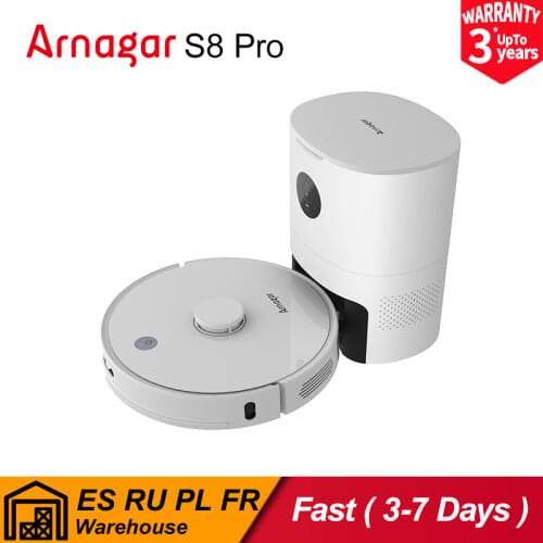 Global Version Arnagar S8 Pro Robot Vacuum Cleaner Auto Empty Dust Integrated Collection Sweep&Mop Low Noise APP Control 2700pa