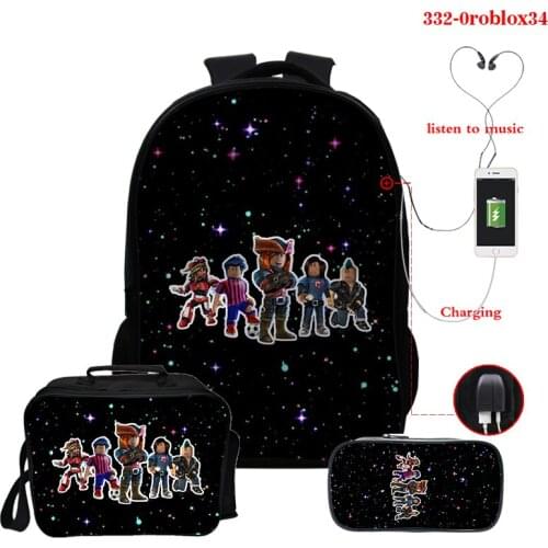 3pcs/set Backpack Kawaii Cartoon 3d Print Backpack Boys Girls School Bag Teenager Backpacks Women Men Bookbag Student Schoolbag
