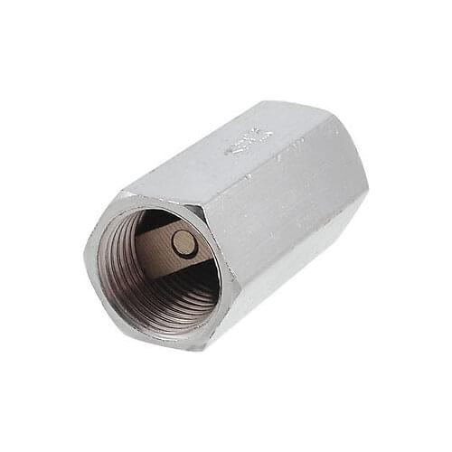 Silver Tone Solid Brass 1/2" PT Thread Pull Port One Way Check Valve