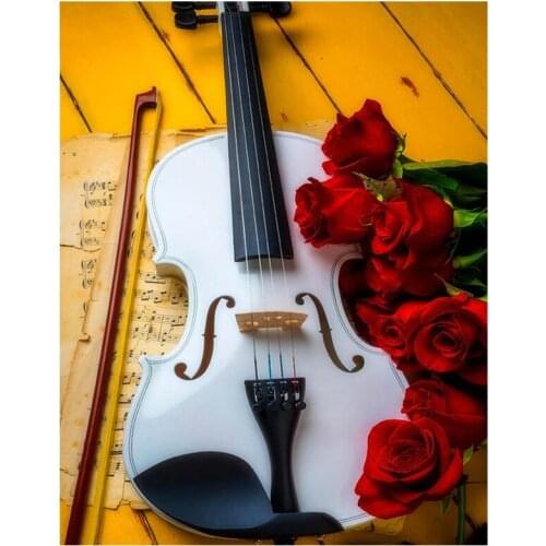 Violin rose New Design Diamond Embroidery Full Drill Resin Rhinestone Diy Diamond Painting Cross Stitch Craft Arts CanvasZP-3028