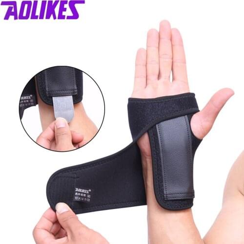 Fitness Weight Lift Hand Bracer Sport WristBand Safe Steel Wrist Support Splint Arthritis Sprains Strain Hand Bandage Adjustable