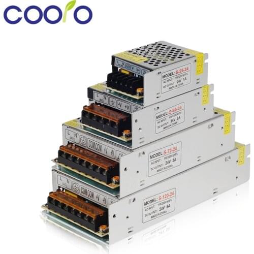 DC 24V Lighting Transformer Driver Switch for LED Strip Adapter Power Supply 1A 2A 3A 5A 8.3A 10A 15A