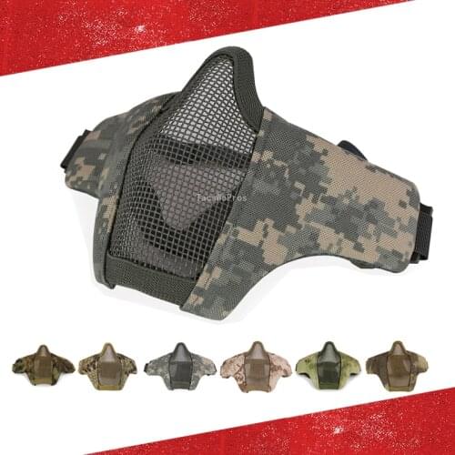 Military Airsoft Face Mask Breathable Steel Mesh Hunting Shooting Protective Mask Army Tactical Paintball Combat Half Face Mask