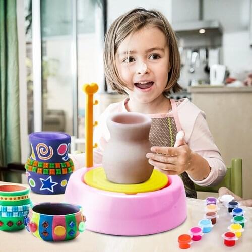 Funny Electric Pottery Workshop Kids Toys Art Craft Hobby Manual Pottery Educational Toys For Children Creativity Teaching Aids