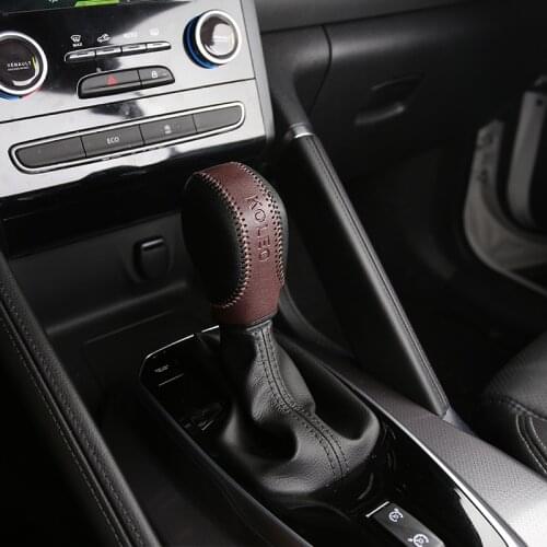 1 Piece Black Leather Car Gear Head Shift Knob Protection Cover Case for Samsung QM6 2017 2018 Accessories