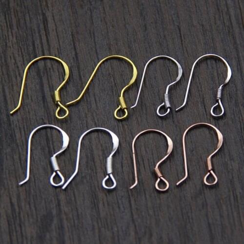 2pairs 100% 925 Sterling Silver Earring Hooks Dia 0.5mm Women S925 Silver Wire Ear Clasp Connector DIY Jewelry Findings Supplier