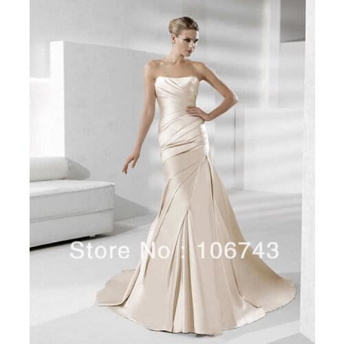 Free Shipping New Style Sweetheart Sexy In The Long Dress Vestido De Noiva Bride Custom Size Mermaid Pleat Wedding Dress
