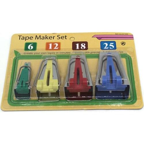 1Set 6mm 12mm 18mm 25mm Fabric Clover Bias Tape Maker Binding Tool Set Machine Tool Sewing Quilting Hemming Sewing Tools
