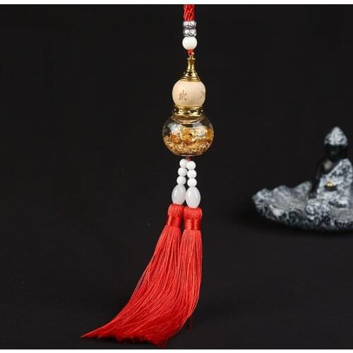 1 pc Chinese styling perfume crystal car hanging ornament tassels creative decoration jade gift supplier custom red blue