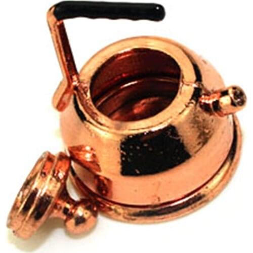 1PCS Metal Kettle Simulation Teapot Model Toys for Doll House Decoration 1/12 Dollhouse Miniature Accessories