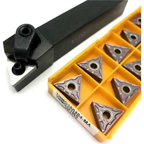 1PCS MTJNR/L 1616/2020/2525 H16/K16/M16 External Turning Tool Holder +10PCS TNMG160404/8 Carbide Inserts Lathe Cutting Tools