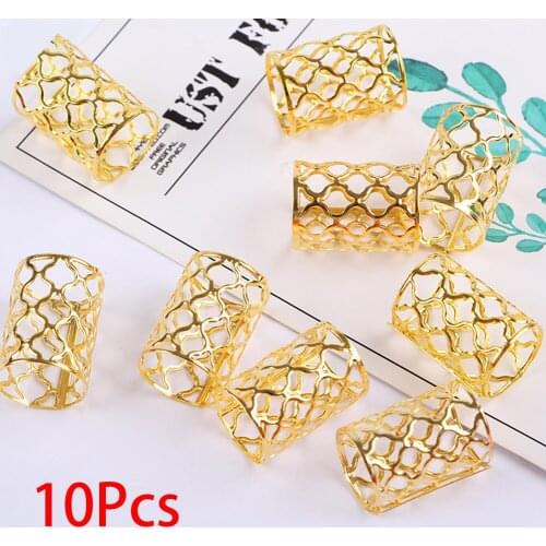 10pcs Beads Out Wig Decorative Dreadlock Cuff Mini Tool Fashion Clip Braid Accessories Adjustable Hair Extension Ring