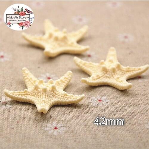 10PCS ivory 3D seastar Flat back Cabochon Miniature craft Art Supply Decoration Charm DIY Craft