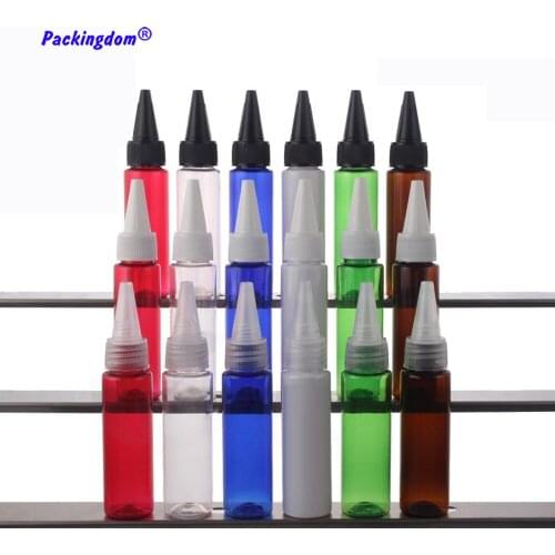 100pcs Empty Plastic Spun Bottle Small Sample Lotion Container Needle Tip Inverted Bottles Emulsion E-liquid Cosmetic PET 30ml