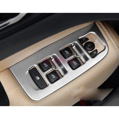 2018 Interior Siver Color Window Glass Button Overlay Panel Cover Overlay Frame Chrome Car Styling For Volvo XC60 Accessories