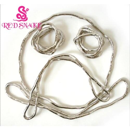 RED SNAKE 5pcs Bendy Fashion Flexible Titanium Silver colour Snake Necklace 90cm*8mm Larger Manufactory Price