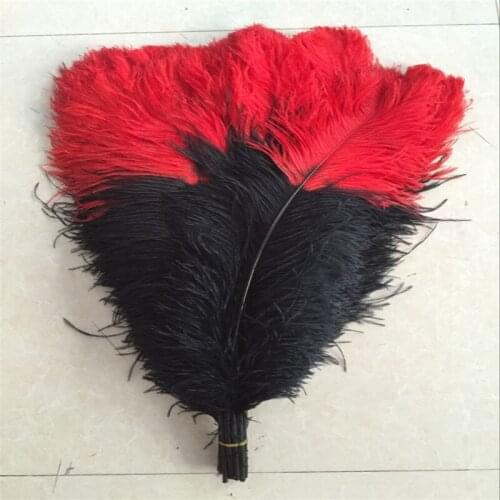 50pcs/lot Beautiful Black and Red Ostrich Feather 60-65cm/24-26inches Carnival Jewelry Wedding for Christmas Dancers Plumes