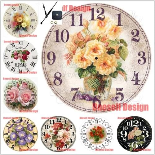 2020 top popular flower 5d diamond embroidery with clock 5d diamond mosaic sale rhinestone pictures decoration home wall sticker